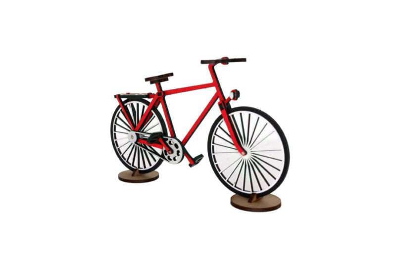 Vélo à assembler rouge, assemblé
